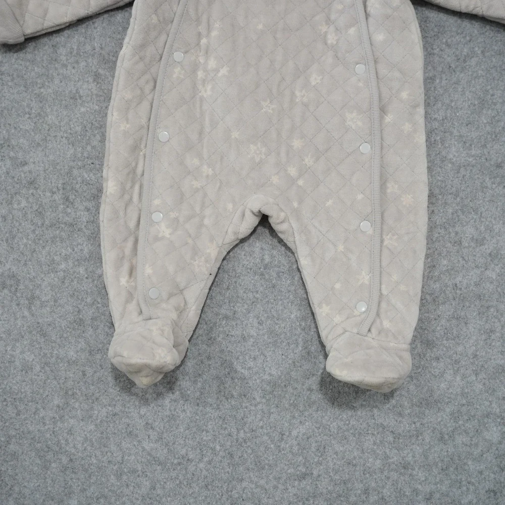 Nordstrom 3M Winter Pram Suit Baby Grey Excellent Quilted Hooded Bunting Footed